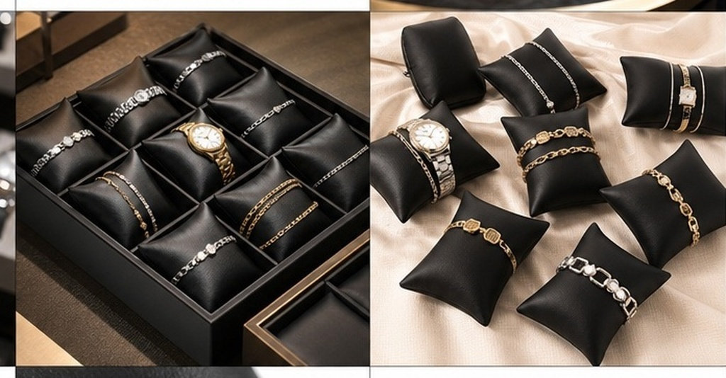 Watch Display Box - 12個入り、腕時計用クッション、ジュエリー展示用クッション。ブレスレット、バングル、アンクレット、腕時計ボックス、ジュエリートレイに。