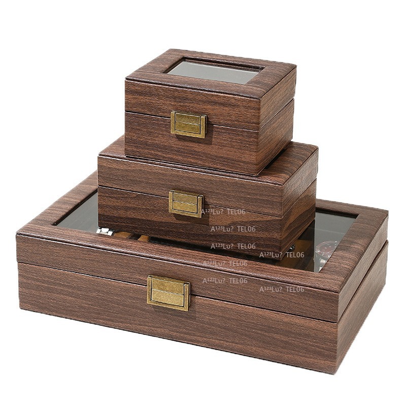 ヴィンテージ木目調PUレザー時計ボックス防塵ディスプレイオー - Watch Display Box のレビューと価格