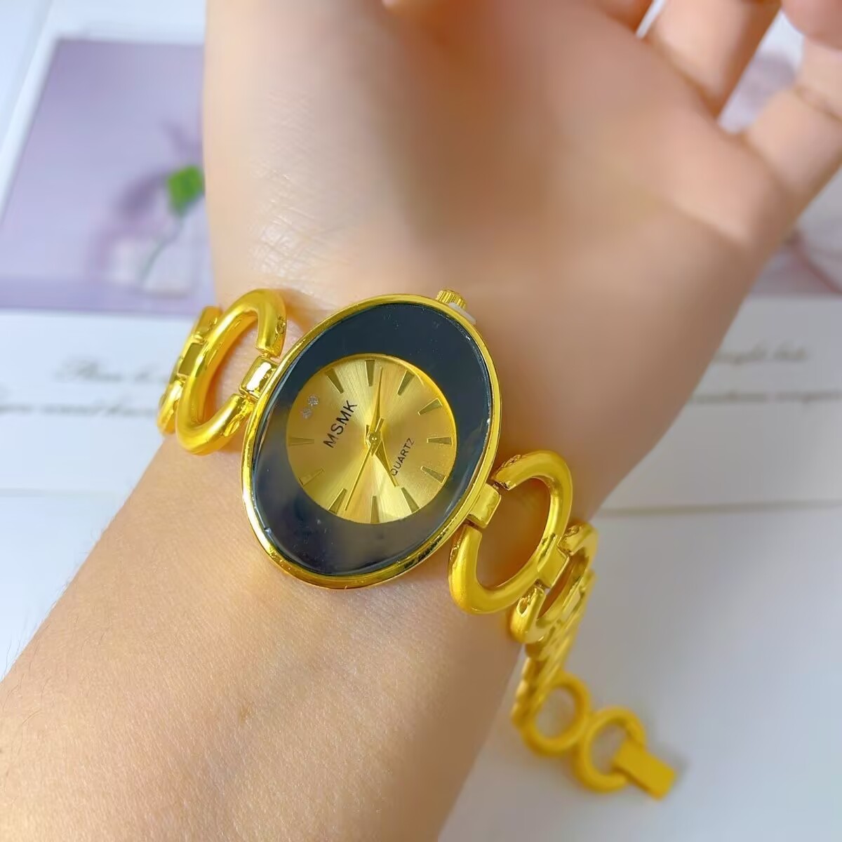 新しいアメリカン 24K ゴールドメッキ腕時計ウェディングパ - Jewelry For Watches のレビューと価格